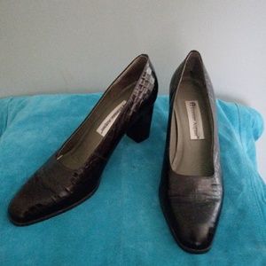Etienne Aigner Croc Embossed Pumps